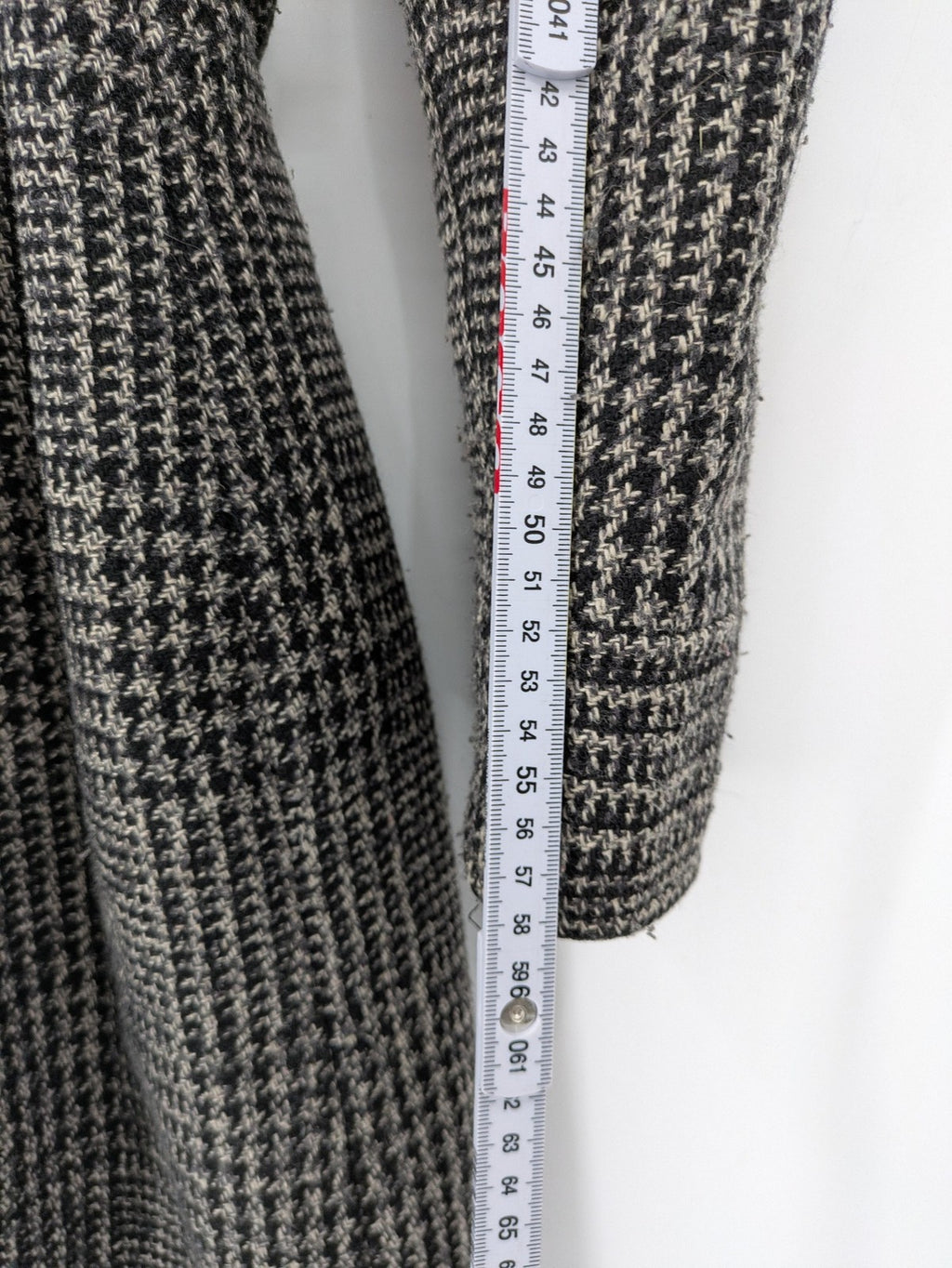 Xanaka beige trench coat houndstooth pattern wool blend with matching belt.