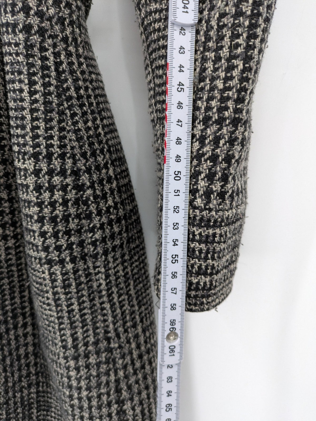 Xanaka beige trench coat houndstooth pattern wool blend with matching belt.
