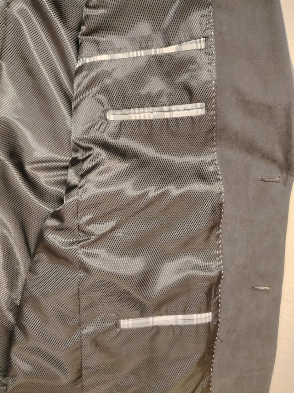 dunmore black blazer two-button design with falling lapels and multiple pockets