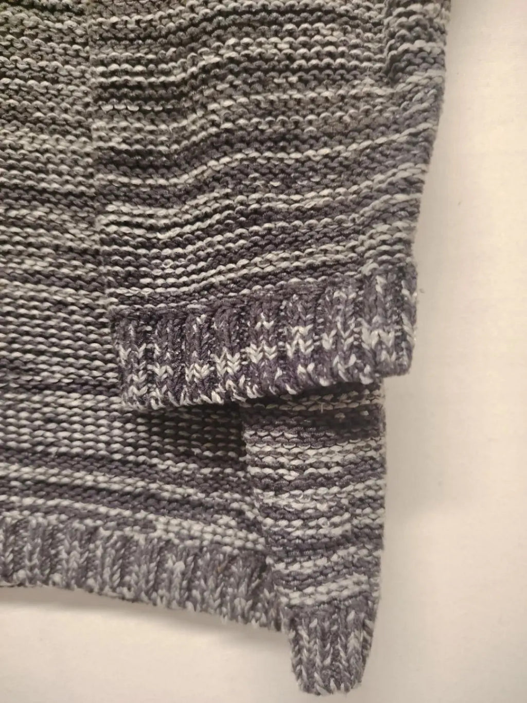 GINA LAURA black and grey ombre turtle neck jumper with V-neck and textured knit.