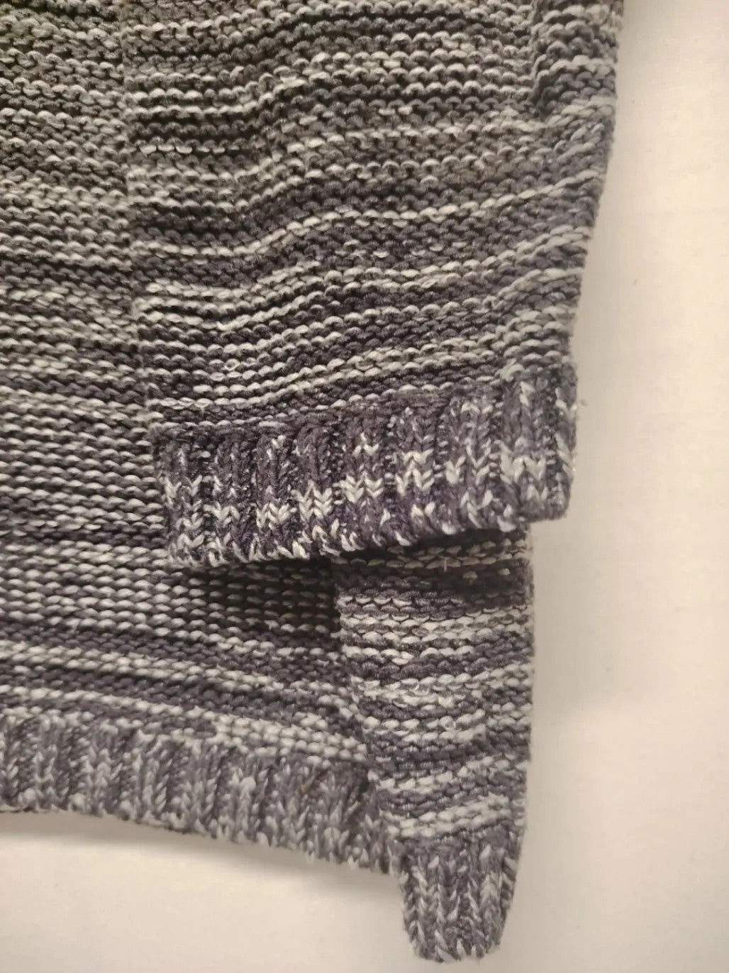 GINA LAURA black and grey ombre turtle neck jumper with V-neck and textured knit.