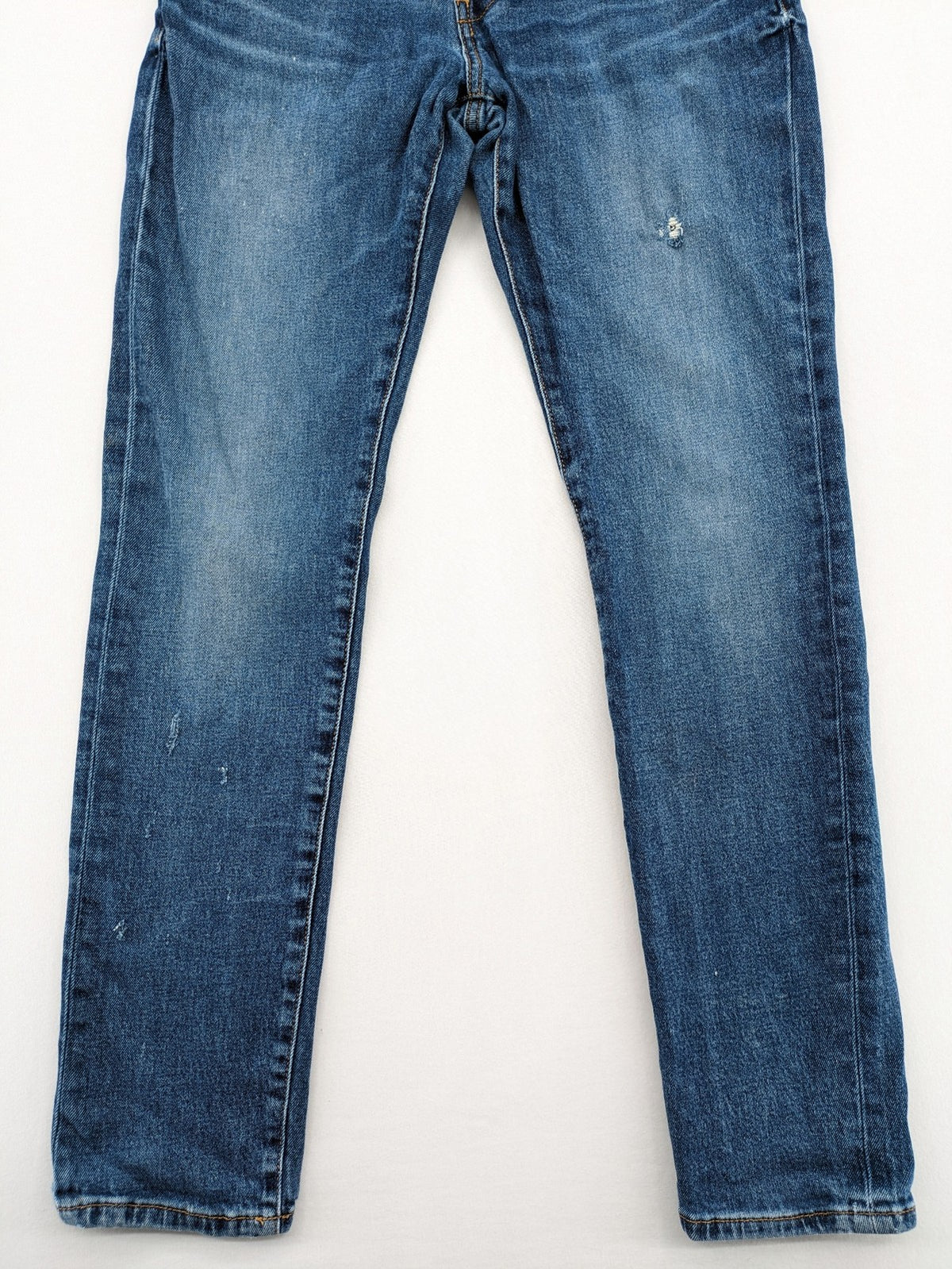 LTB blue straight jeans with low rise, button fly, and classic denim wash.