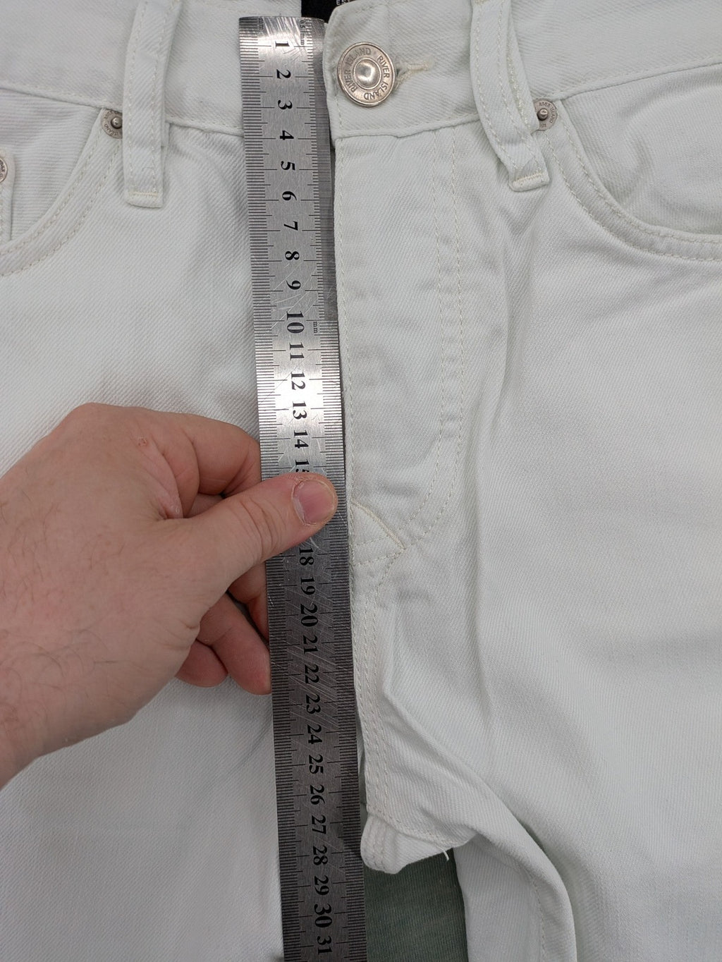 River Island white straight jeans slim fit 100% cotton denim modern design