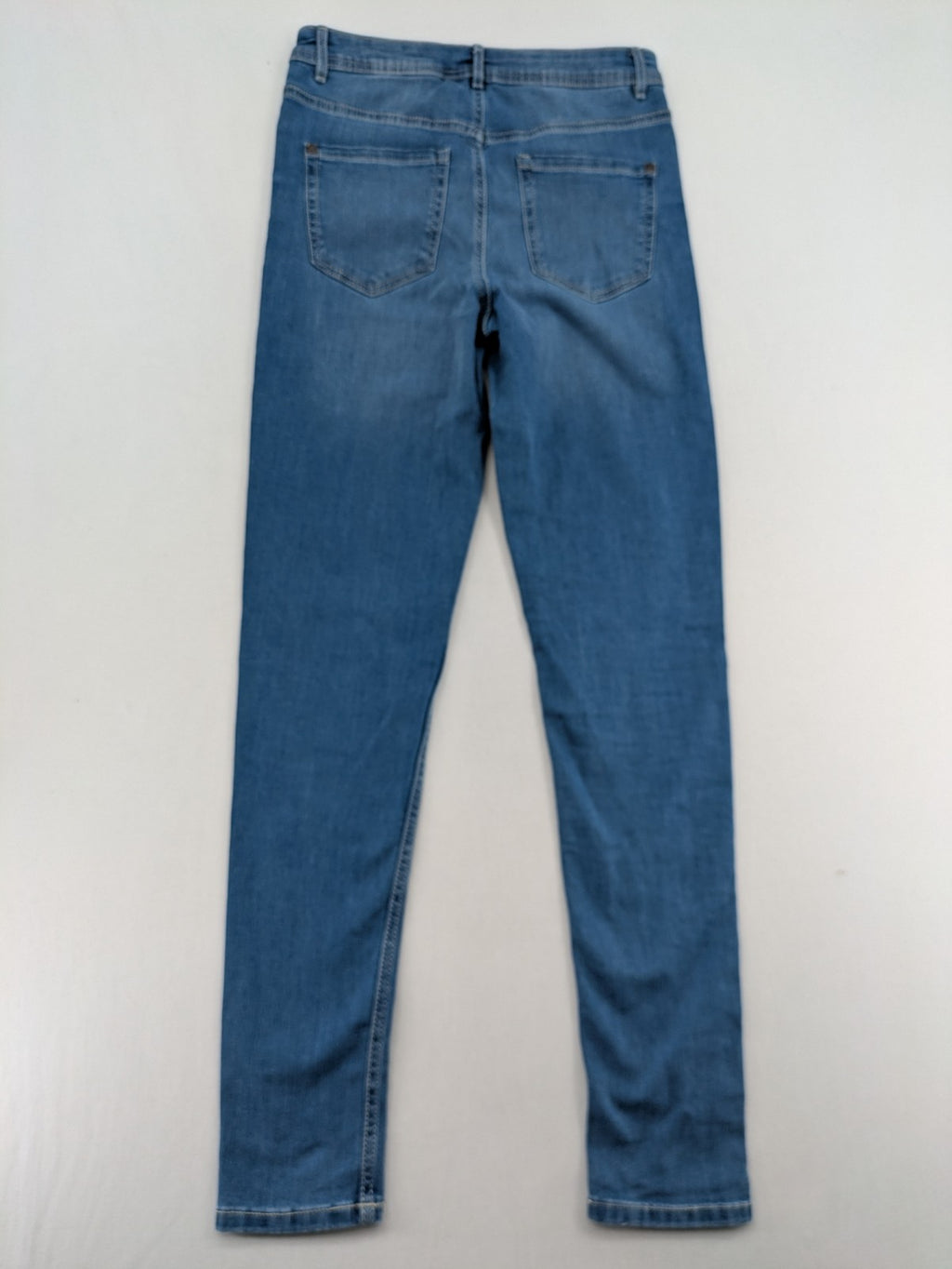 ESMARA blue super skinny jeans with medium waist and stretchy cotton blend material.