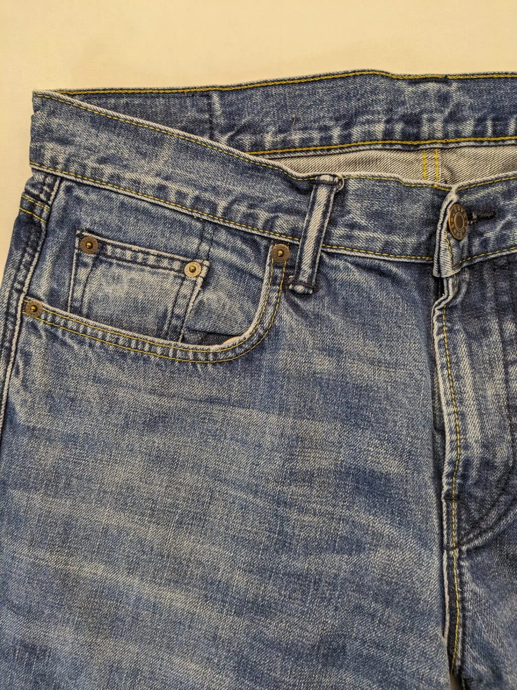 Esprit blue straight leg jeans medium wash 100% cotton classic silhouette