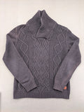 IZAC grey turtle neck jumper with cable knit pattern and used look finish.