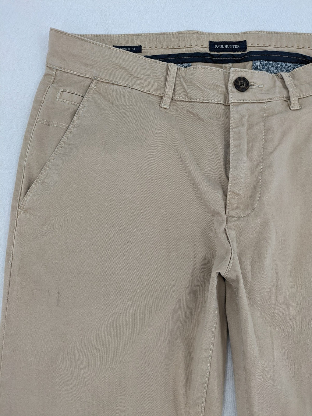 Paul Hunter beige chino pants Oscar Regular Fit cotton with stretch material.