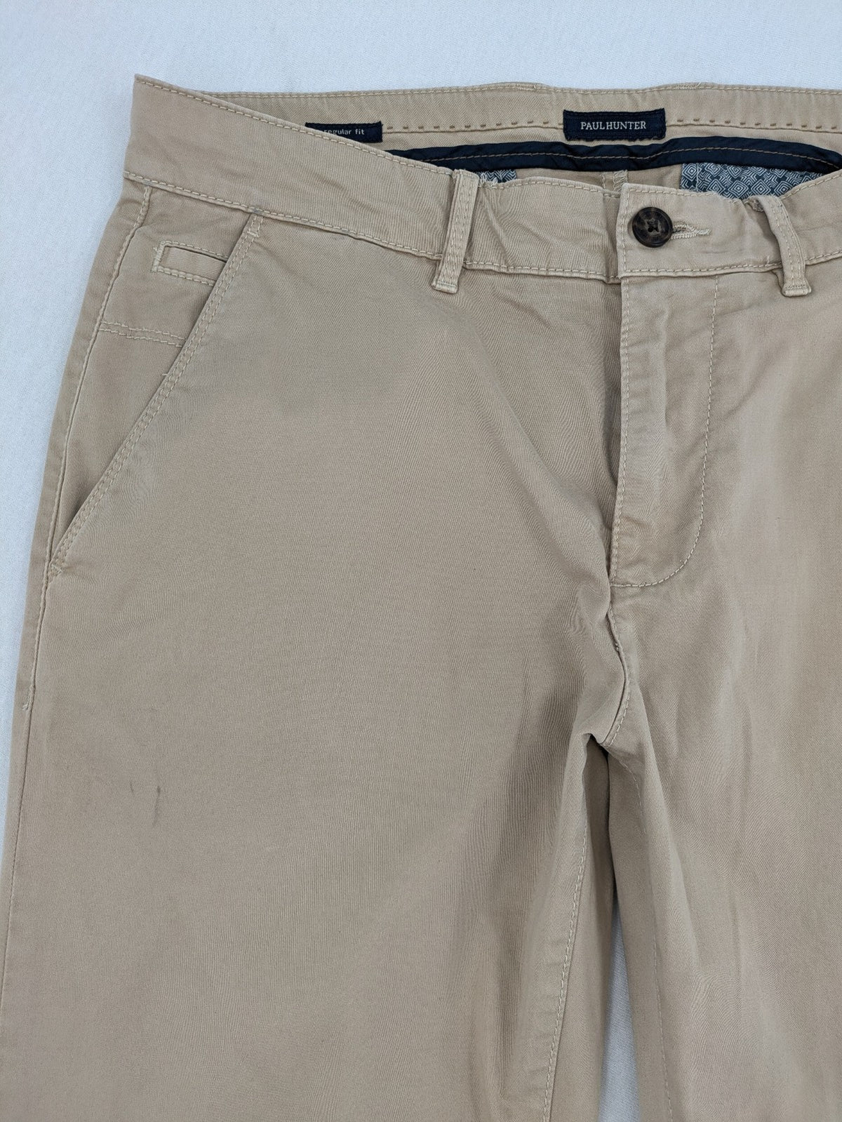 Paul Hunter beige chino pants Oscar Regular Fit cotton with stretch material.