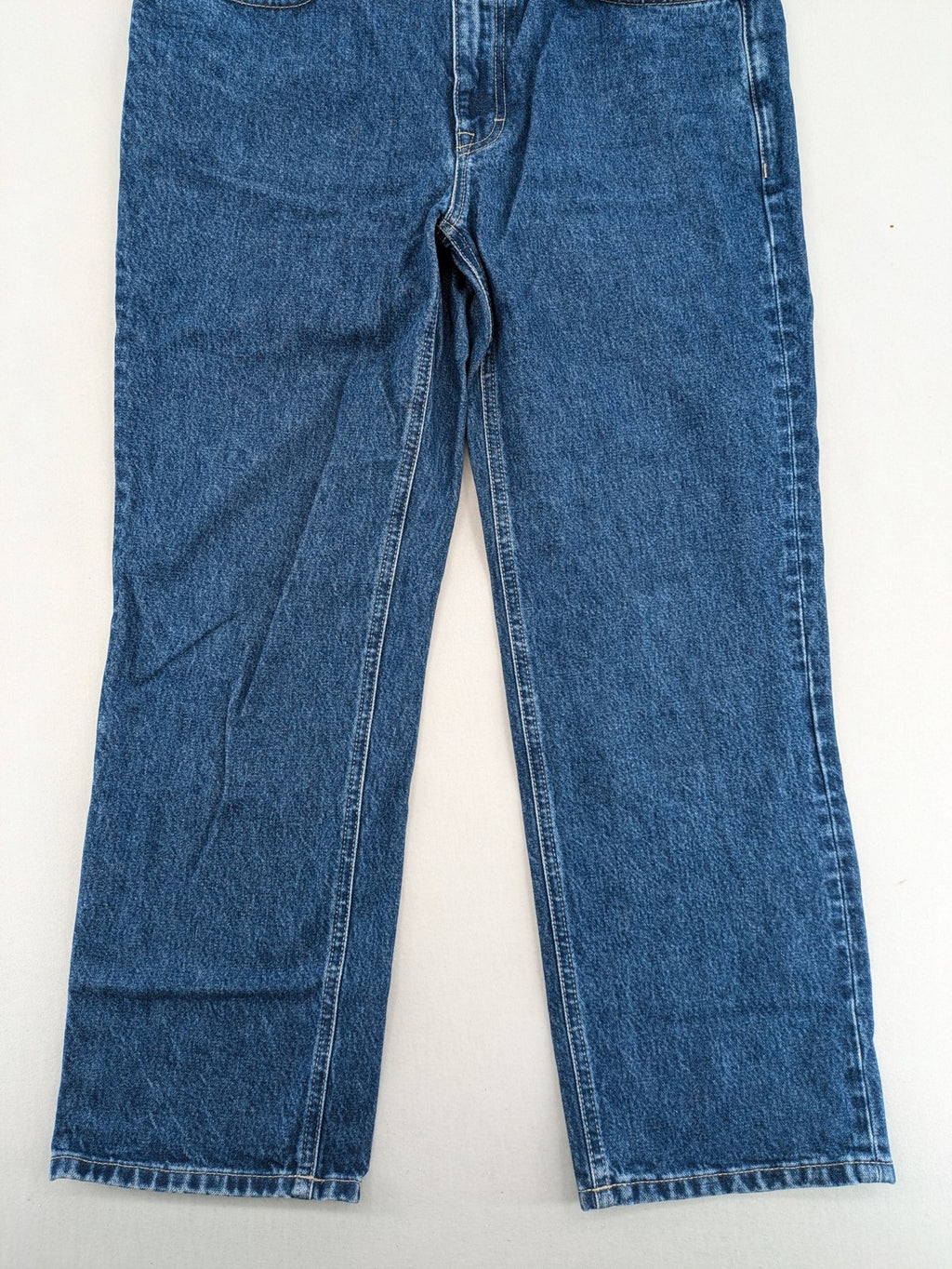 CLOSED blue straight leg jeans size 27, high waist, 100% cotton, classic wash.