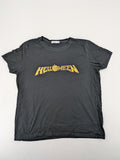 Stradivarius grey Helloween band t-shirt with pumpkin graphic and logo, size XL.