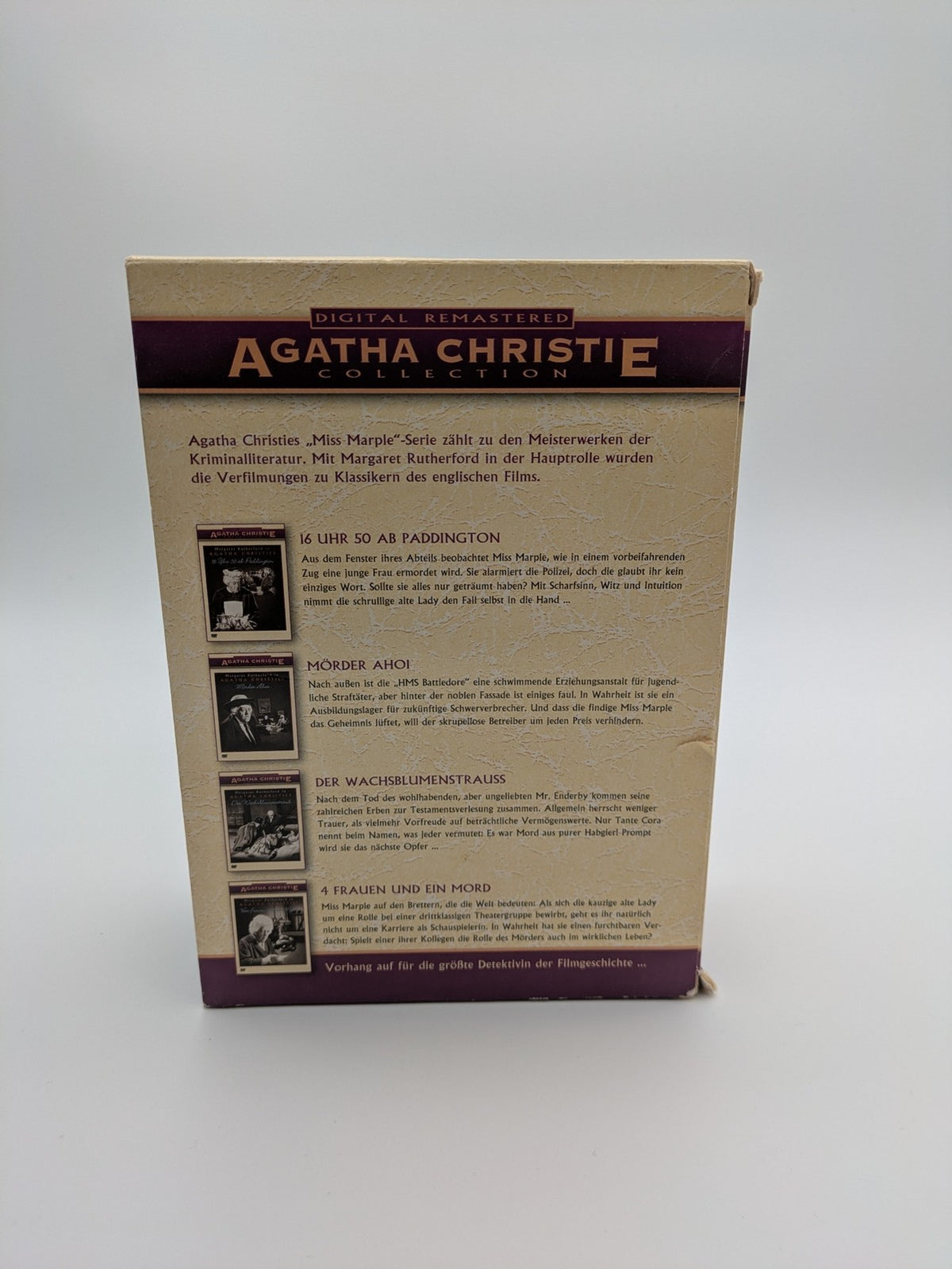 Agatha black and grey DVD box set featuring Miss Marple films with classic artwork.
