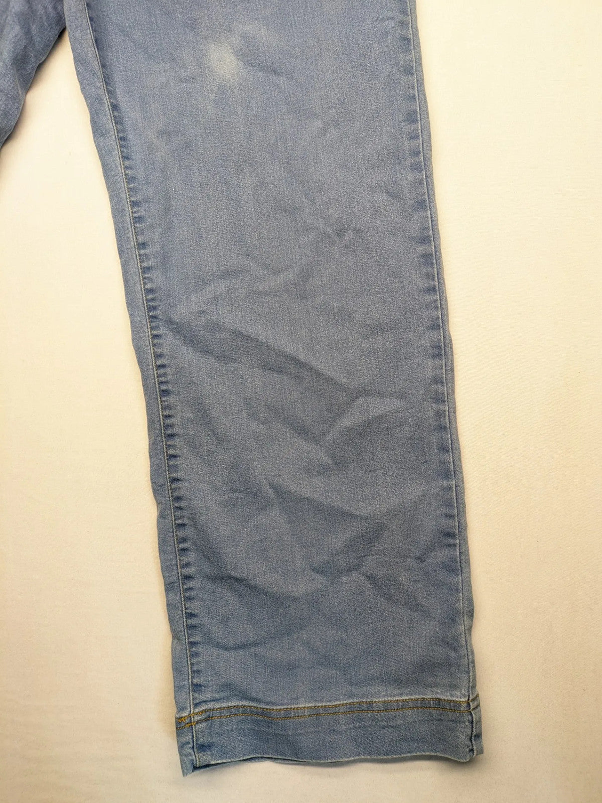 AproductZ blue straight jeans with elastic waistband and comfortable stretch fabric.