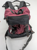 Adidas burgundy vintage rucksack with logo, Teflon fabric, and drawstring closure.