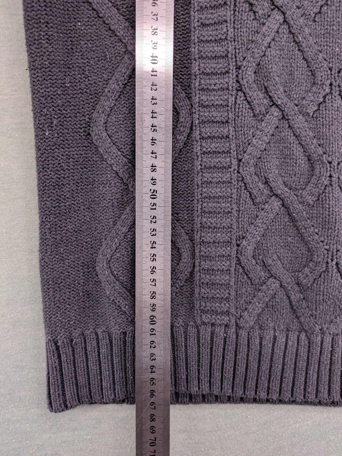 IZAC grey turtle neck jumper with cable knit pattern and used look finish.