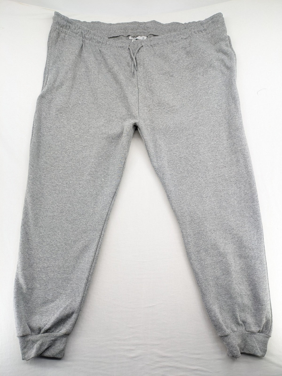 XMAIL grey jogging pants 6XL elastic waistband ribbed cuffs soft polyester blend