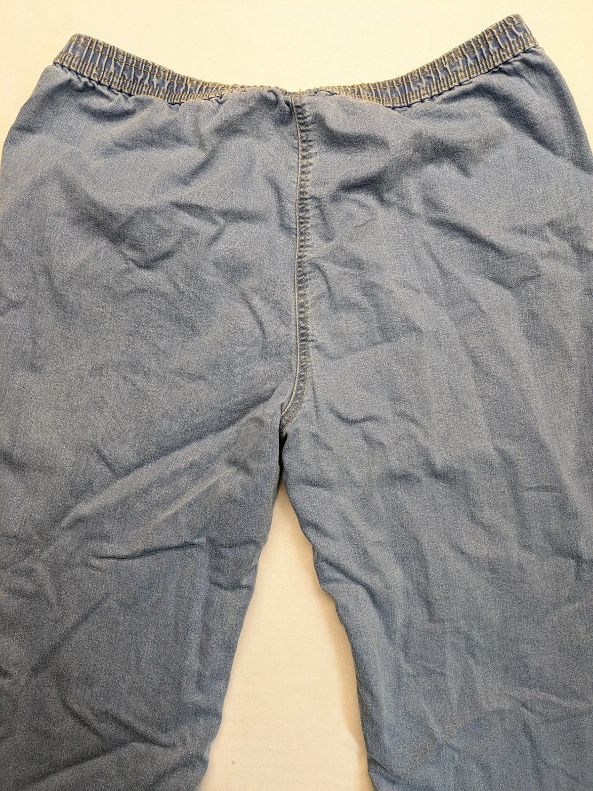 AproductZ blue straight jeans with elastic waistband and comfortable stretch fabric.