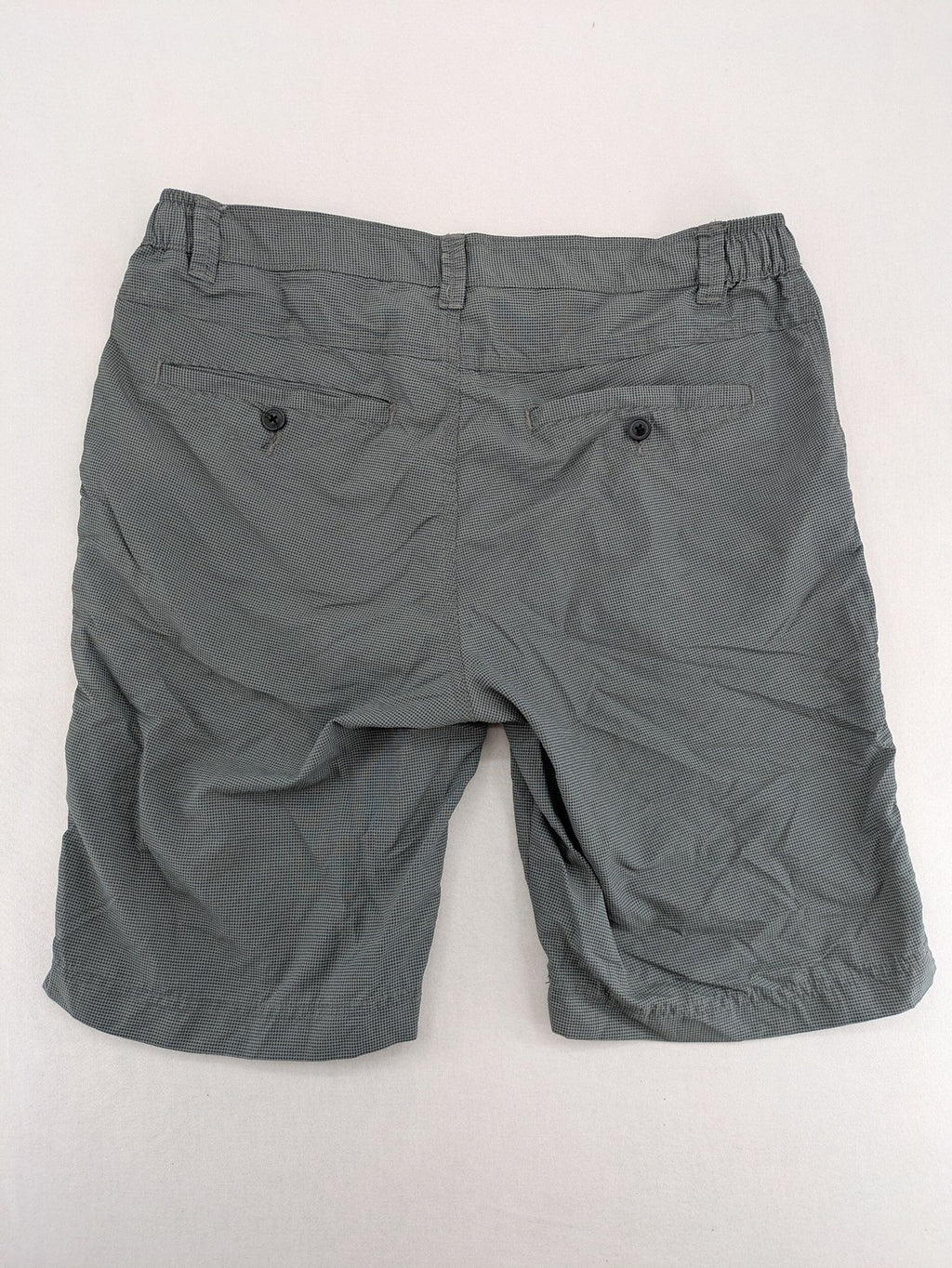 Luciano grey shorts lightweight polyamide with elastic waistband and button closure.