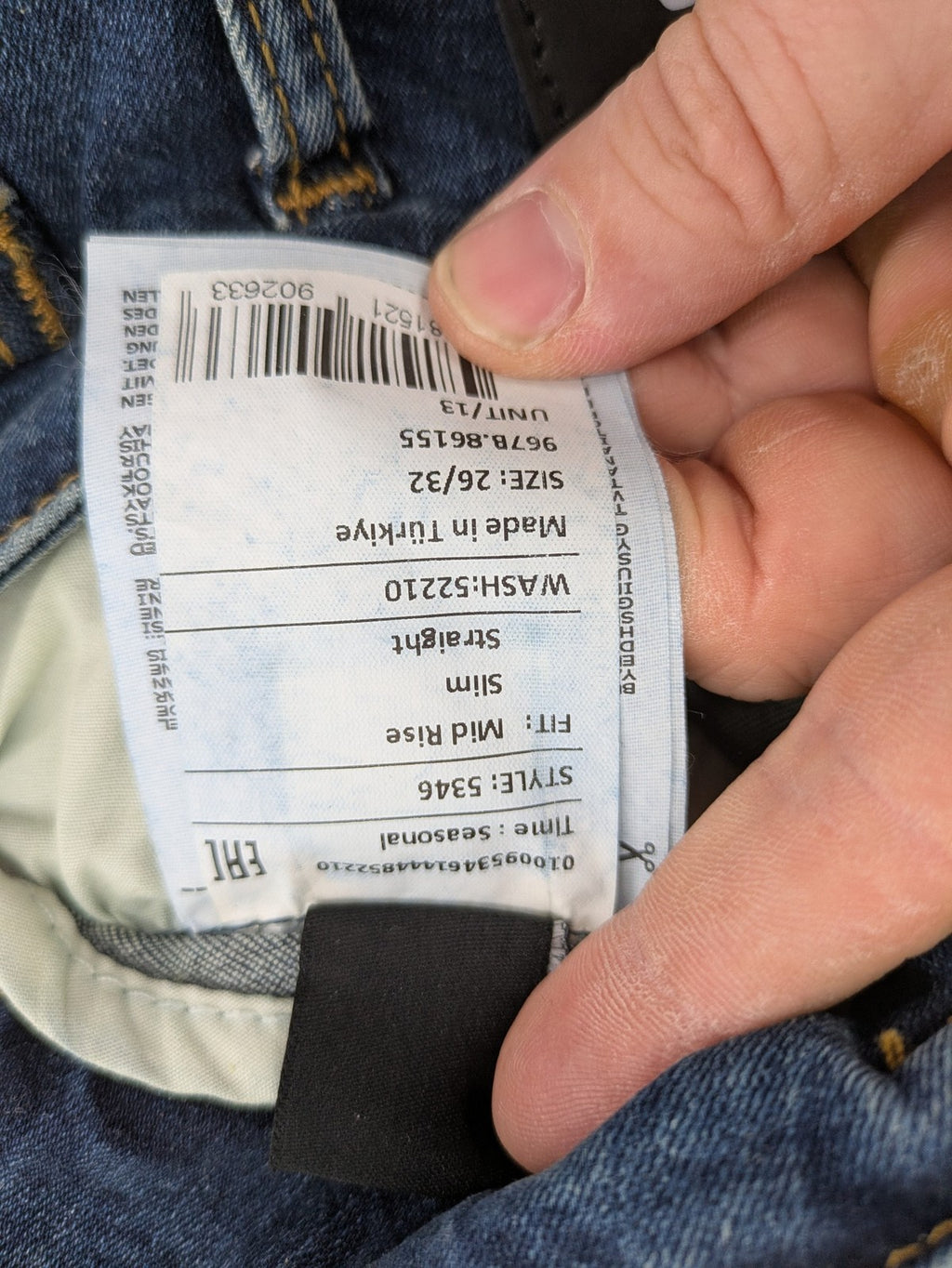 LTB blue straight jeans mid rise slim straight fit with stretch denim material