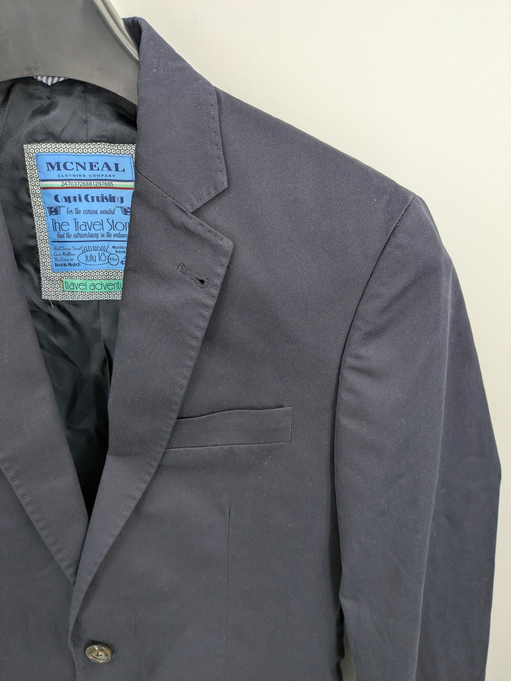 mcneal grey jacket classic cut 100% cotton with unique interior label