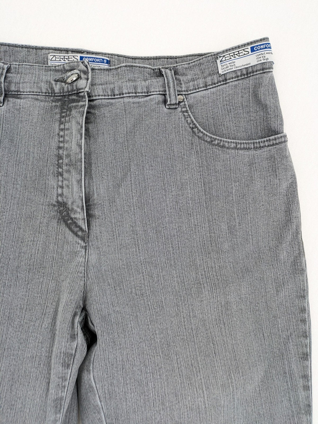 Zerres grey straight jeans slim fit comfort waistband cotton blend material