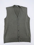 Circolo green vest with V-neck, button closure, made from merino wool and silk blend.