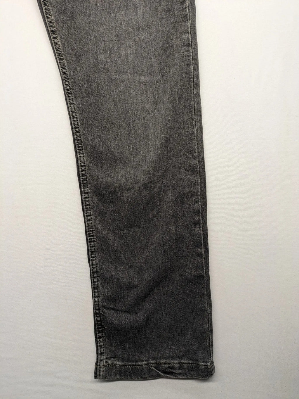 john baner grey straight jeans 5-pocket design used look cotton blend