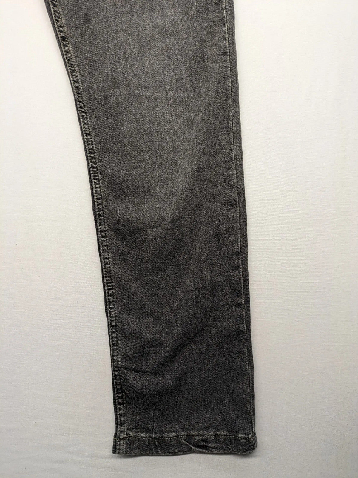 john baner grey straight jeans 5-pocket design used look cotton blend