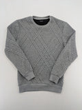 Zara Man grey turtle neck jumper textured cable knit pattern classic fit