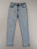 My Bestiny blue straight jeans acid wash finish five-pocket design stretchy cotton blend