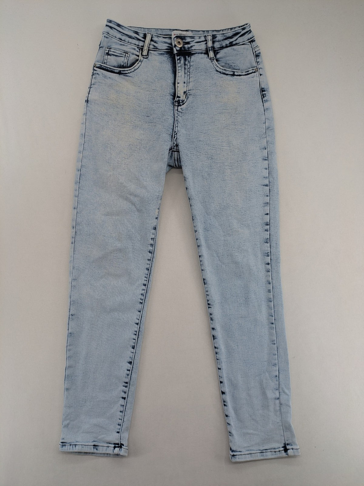 My Bestiny blue straight jeans acid wash finish five-pocket design stretchy cotton blend
