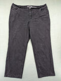 Charles Vögele grey straight jeans with elastic waistband and decorative studs on pockets.
