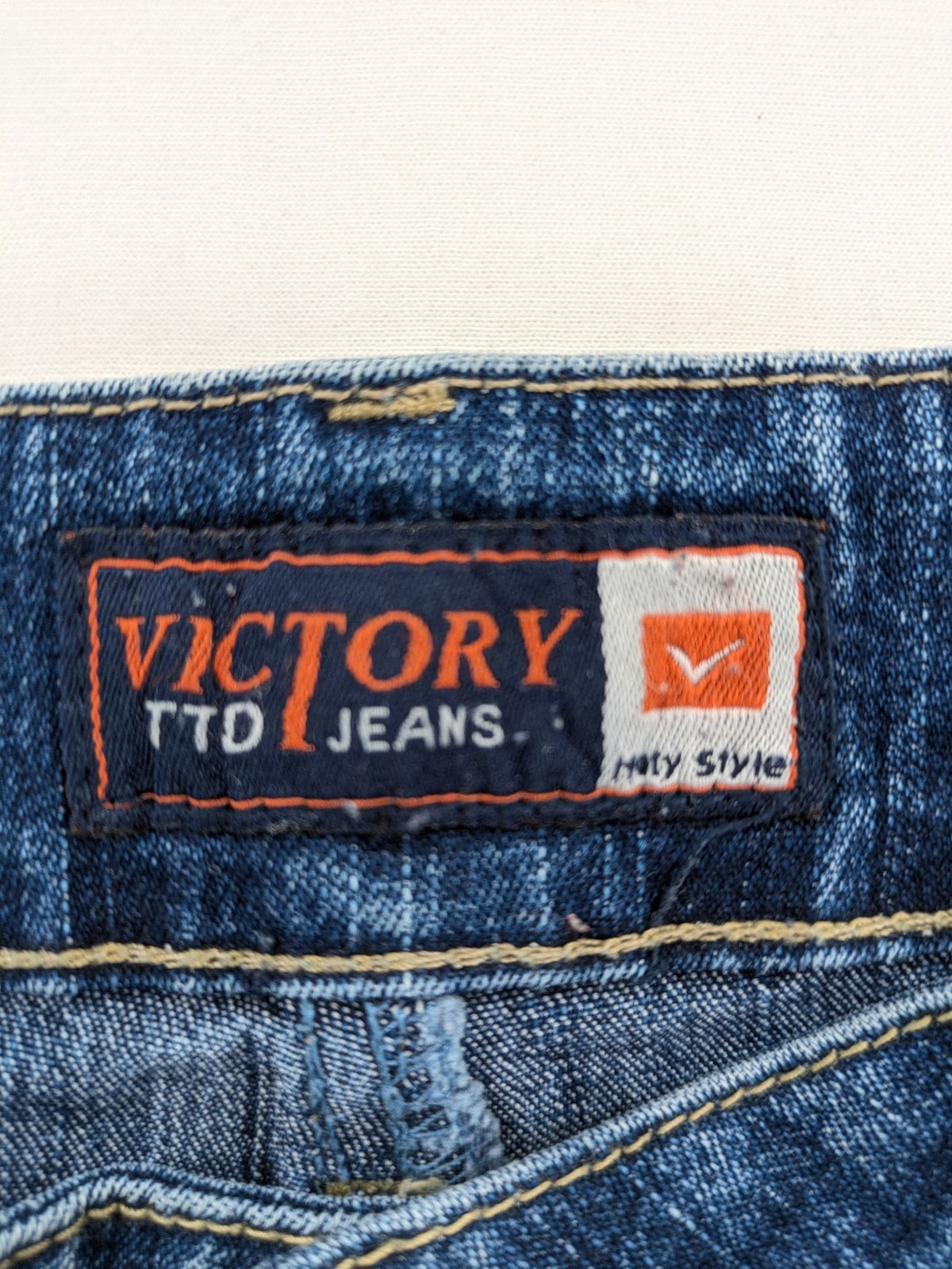 Victory TTD blue bootcut jeans low-rise stretch denim classic wash