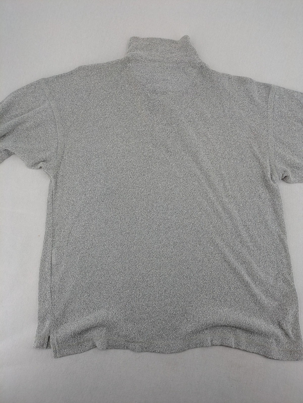 Headlands grey short sleeve polo shirt textured terry fabric with chest pocket.