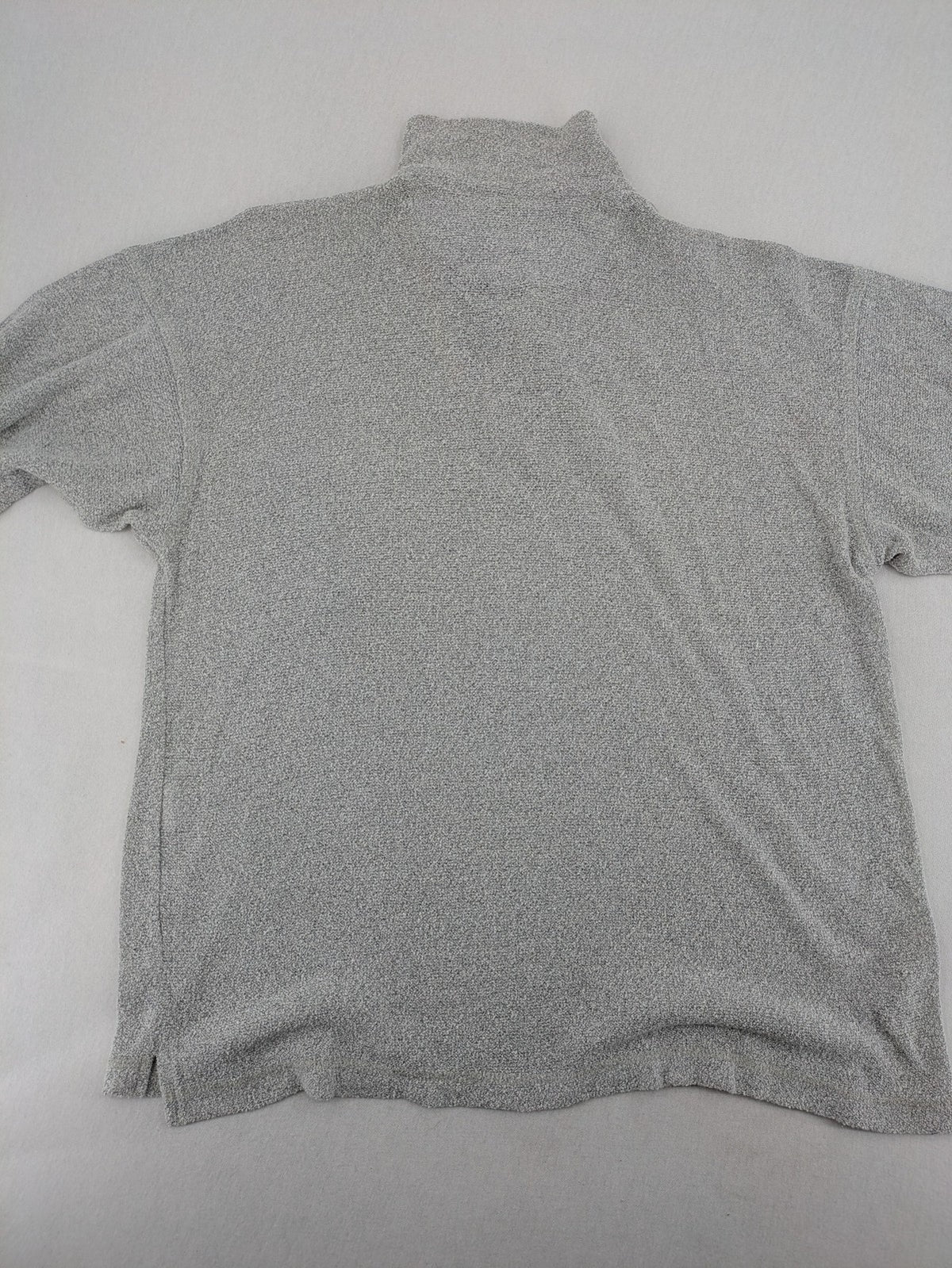 Headlands grey short sleeve polo shirt textured terry fabric with chest pocket.