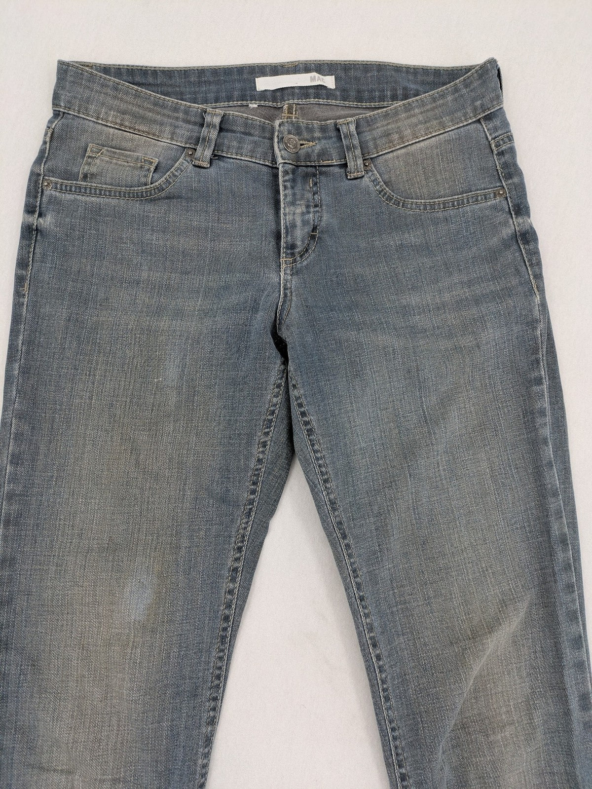MAC straight jeans blue stretch denim 5-pocket design with zipper closure