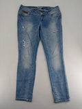 ONLY skinny jeans superlow coral orange pink distressed denim with modern used-look details.
