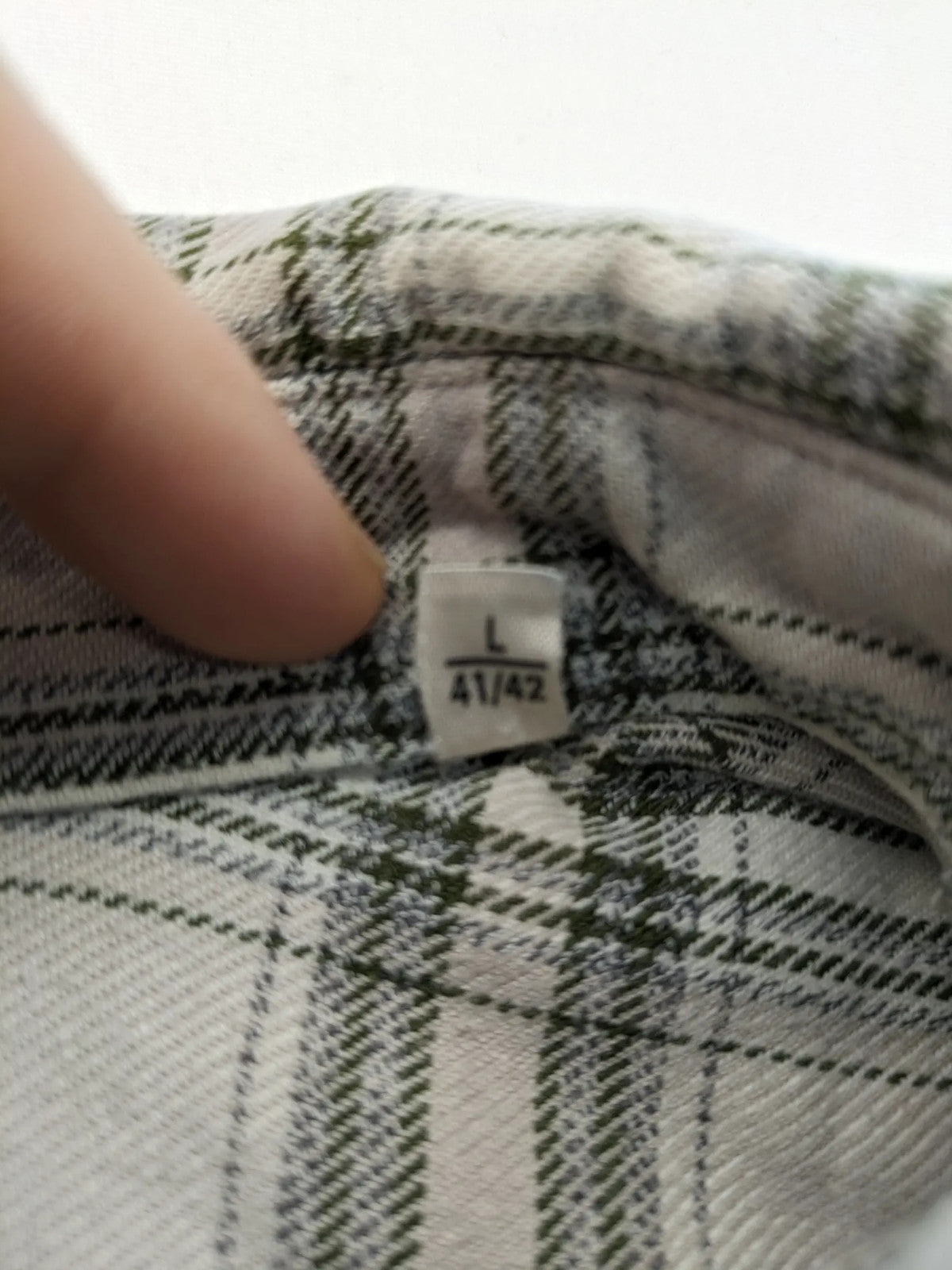OS Trachten beige green checkered long sleeve shirt with button-up front and chest pocket.