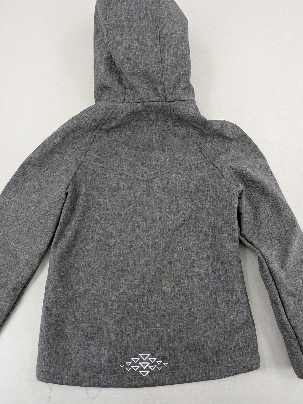 Northville grey and red softshell jacket with hood, fleece lining, and reflective elements.