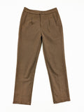 Liuliu pink high waist pants with pleats, side pockets, and classic design.