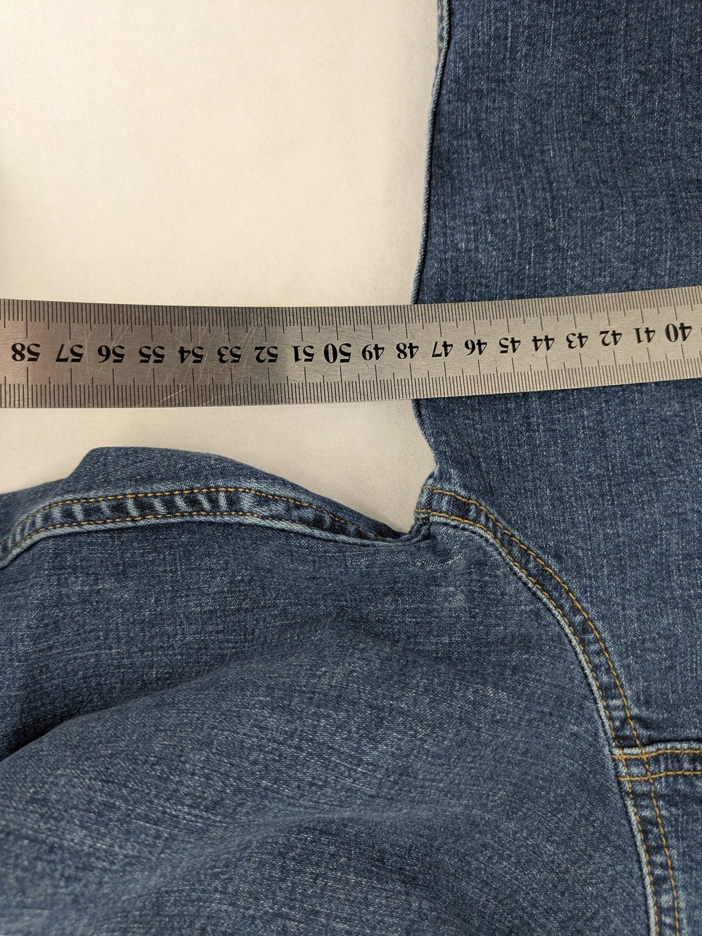 Best Connections cream denim jacket classic design with button placket and two chest pockets.