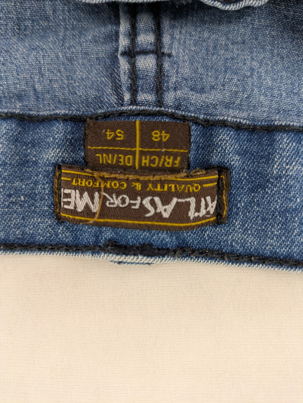 Atlas For Men blue straight jeans classic fit 5-pocket design medium wash denim