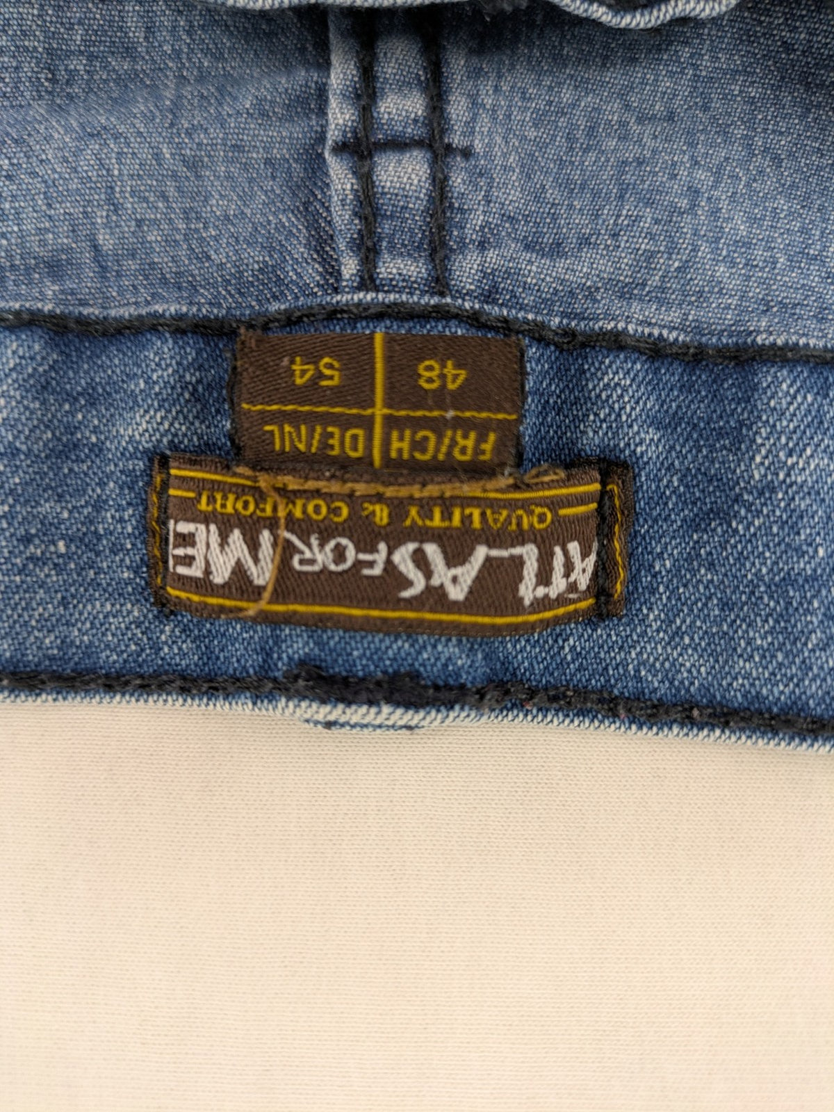 Atlas For Men blue straight jeans classic fit 5-pocket design medium wash denim