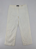 MaxMara cream cropped chino pants with zipper closure, belt loops, and back pockets.