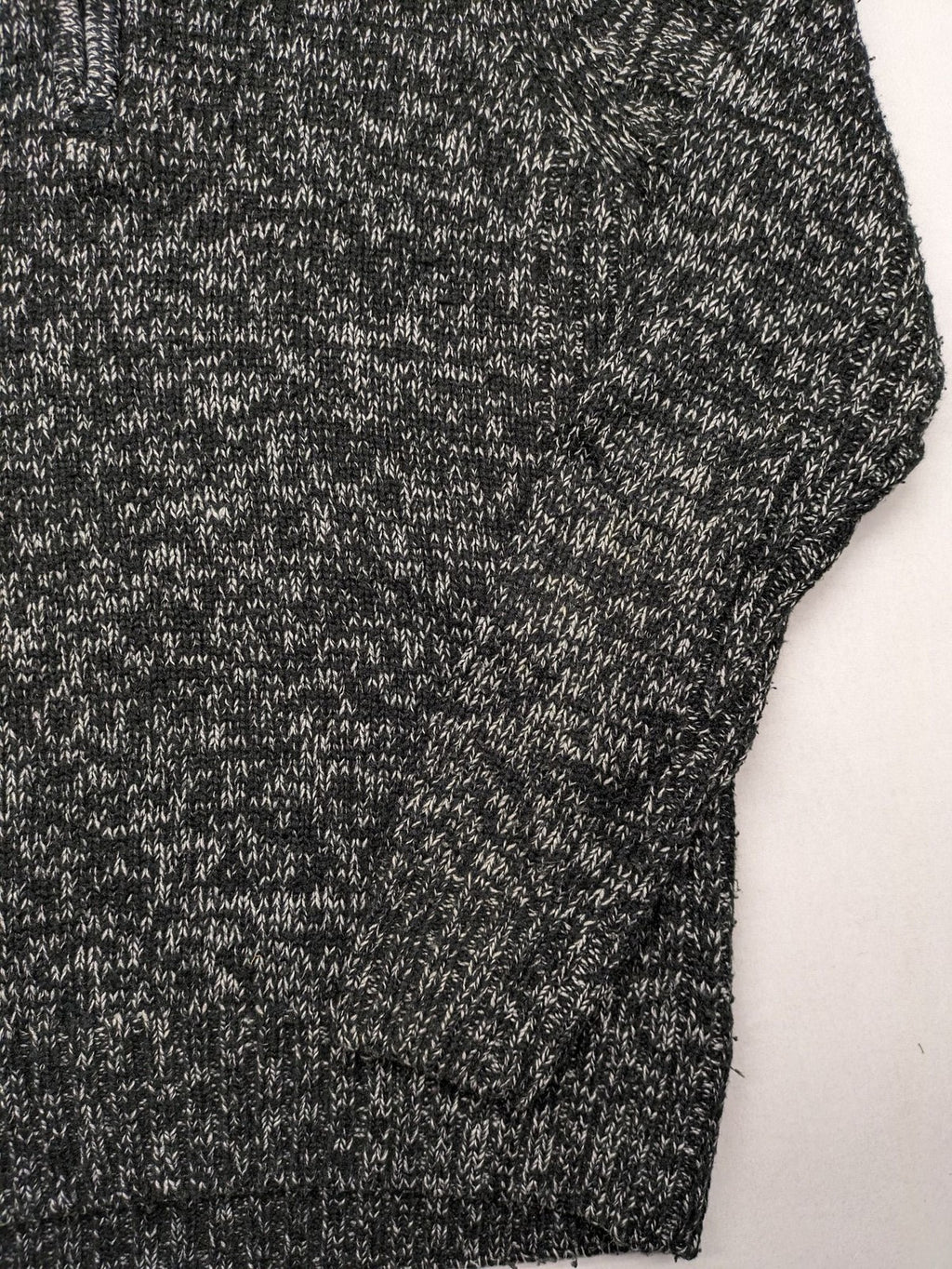Kensington Eastside black grey quarter zip sweater textured knit with high collar.