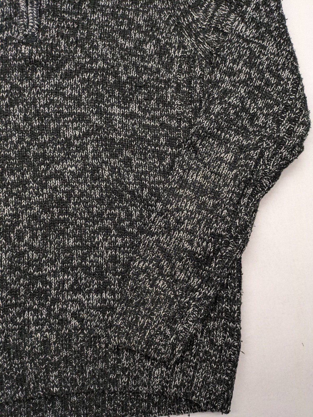 Kensington Eastside black grey quarter zip sweater textured knit with high collar.
