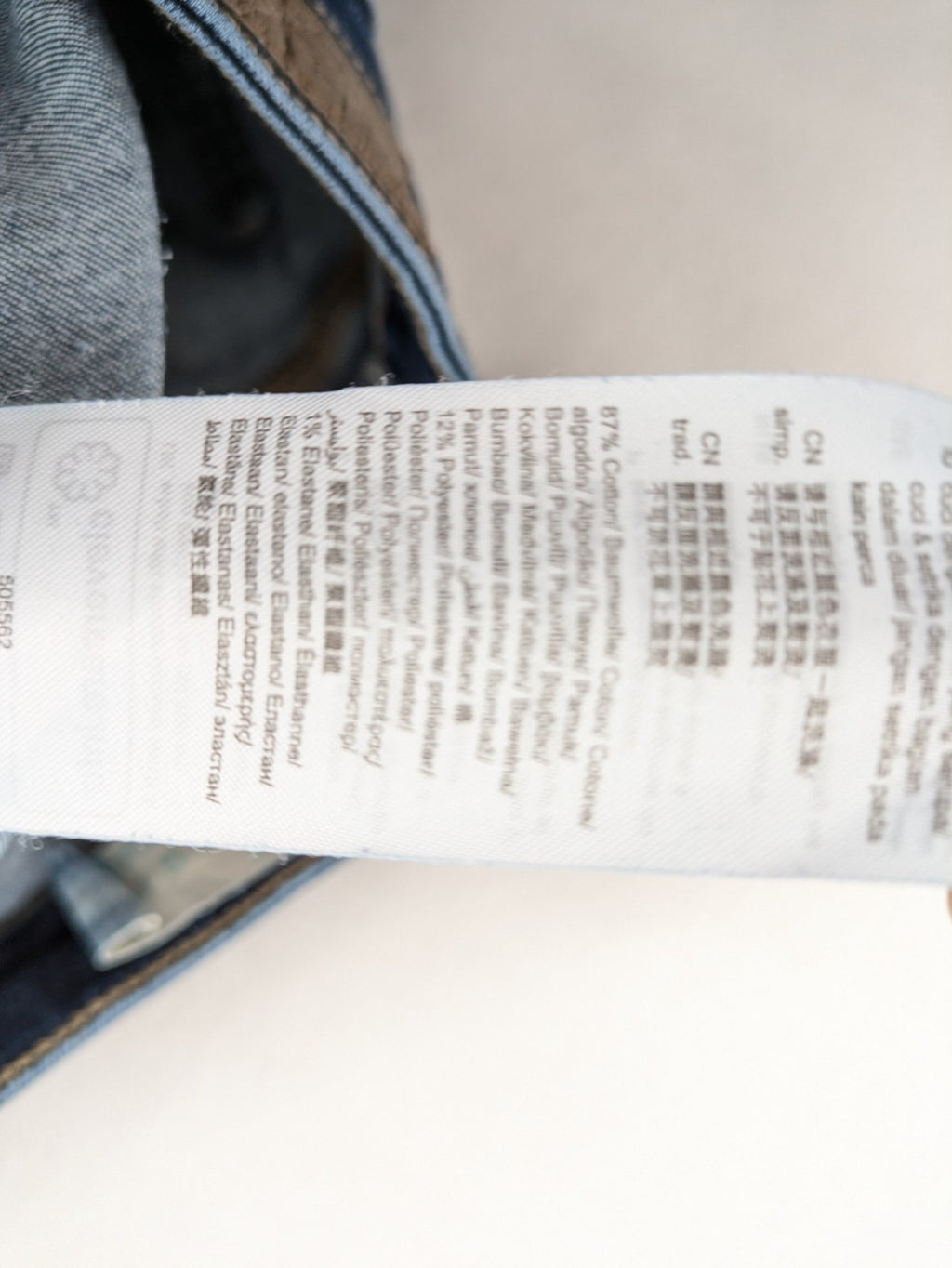 Esprit blue slim fit jeans with frayed hem and classic 5-pocket style.