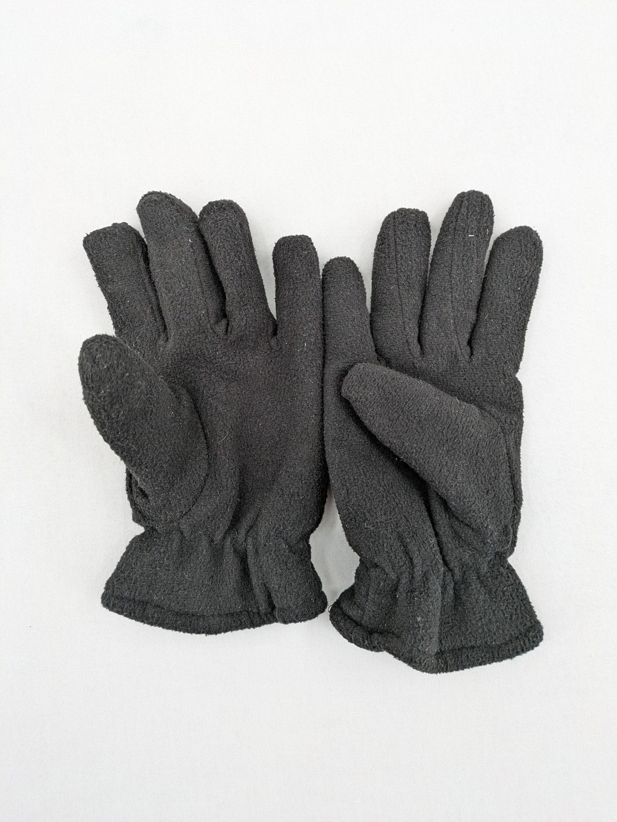 Merch black gloves soft fleece embroidered red AC/DC logo patch