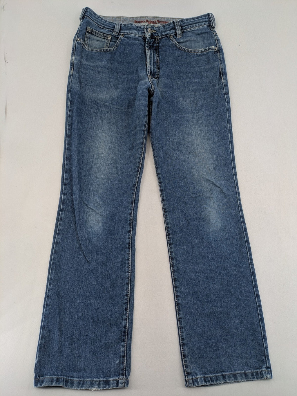 Joker blue straight leg jeans with double saddle stitched detail and classic denim wash.