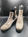 s.Oliver beige Chelsea boots suede with block heel and elastic side panels