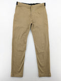 Zara khaki pants with elastic waistband, made from stretch cotton blend for comfort.
